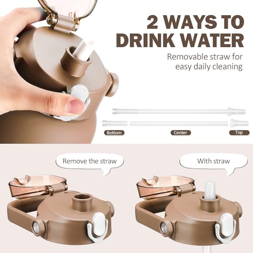 64oz Glass Water Bottles with Straw