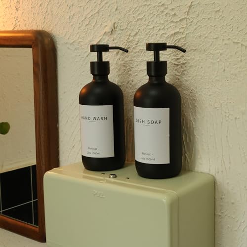 Set of 5 Kitchen Soap Dispenser Set 16 Oz Glass Hand Dish Soap Dispenser with Stainless Steel Pump (5 Count)