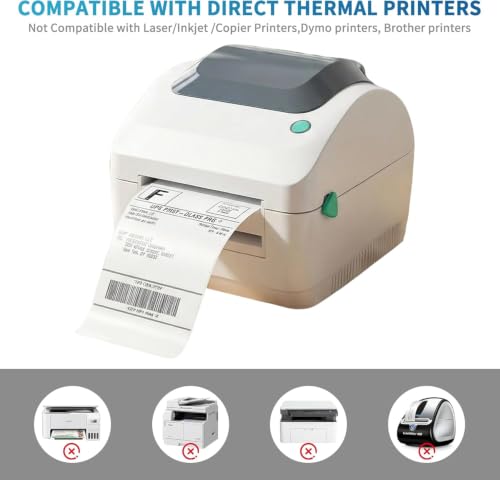 4x6 Blank Direct Thermal Shipping Labels for Zebra 2844 Zp (1500 Count)