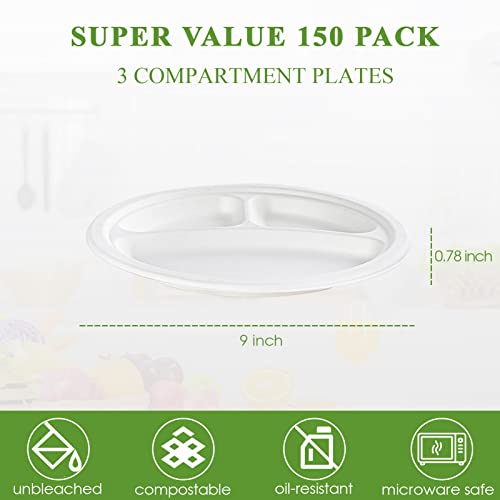 Compostable Paper Plates (150 Count)