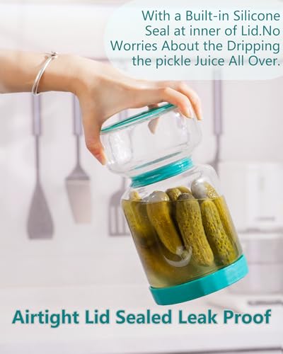 Pickle Jar with Strainer Flip