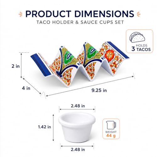 Taco Holder Stands with Sauce Cup