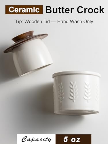 Butter Crock Ceramic Butter Dish with Lid for Countertop