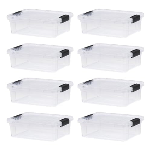 4.5 Quart Clear Plastic Storage Containers with Lids (8 Count)