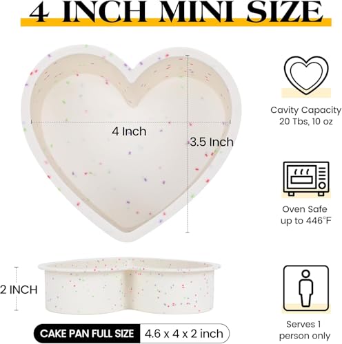 4 Inch Mini Heart Shaped Silicone Cake Pans