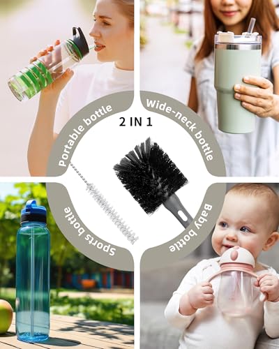 2 in 1 Bottle Brush with Straw Cleaner Brush