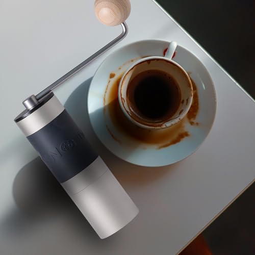 Sliver】KINGrinder K1 Manual Coffee Grinder Straight Handle Stainless Burr