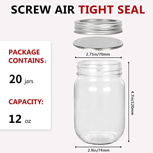 12 oz Glass Mason Jar (24 Count)