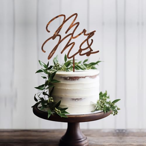 Mr & Mrs Wedding Cake Topper in Wood