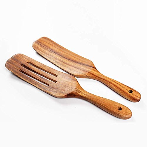 Spurtle Set Natural Acacia Wooden Kitchen Utensils Set of 4 (4 Count)