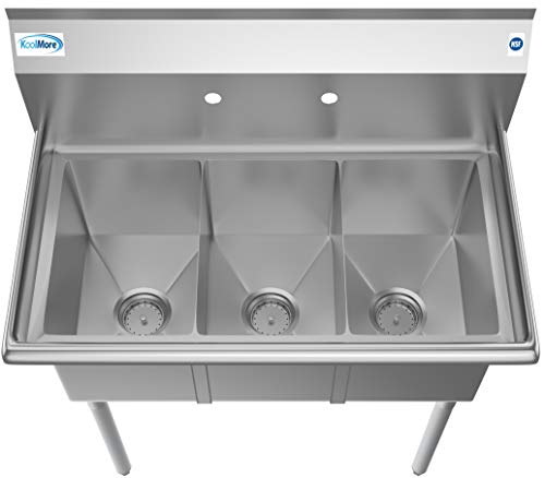 36" 3 Compartment Stainless Steel Triple Bowl NSF Commercial Kitchen Sink