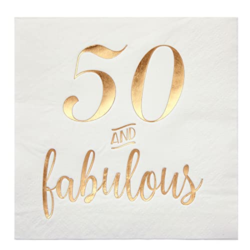 50th Birthday Napkins for Women (50 Count)
