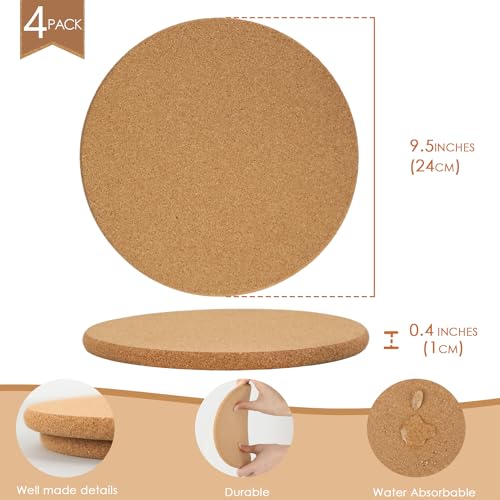 4 Pack Cork Trivets for Hot Dishes (4 Count)