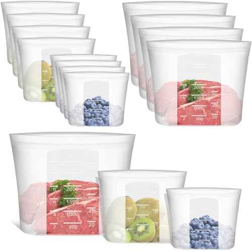 100% Silicone Reusable Storage Bag (12 Count)
