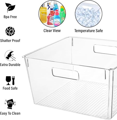 Clear Extra Large Plastic Storage Bins (8 Count)
