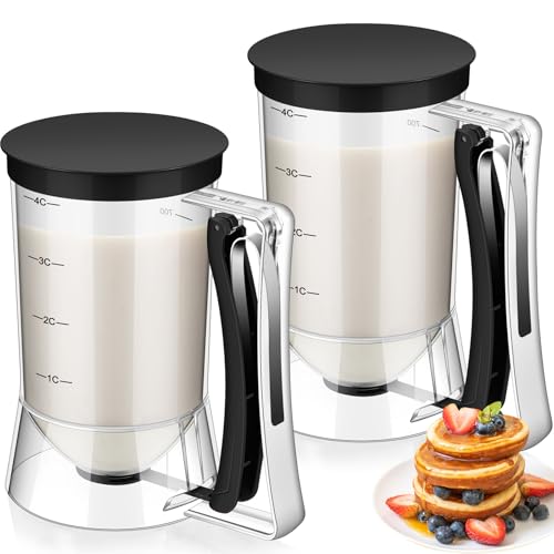 2 Pcs Handheld Batter Dispenser Squeeze Handle 4 Cups
