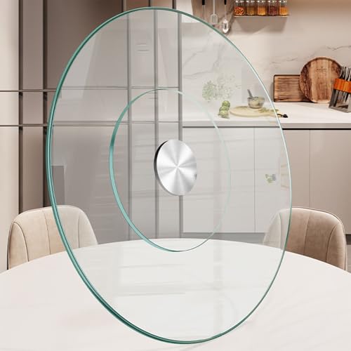 26.7 inch Lazy Susan for Table Top Tempered Glass Rotating Serving Tray for Dining Table