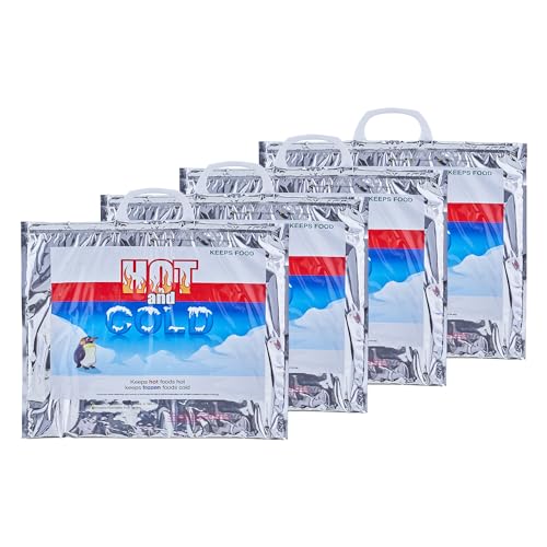 Hot and Cold Insulated Bags for Food Delivery (4 Count)