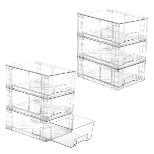 6 Pack Stackable Storage Drawers (6 Count)