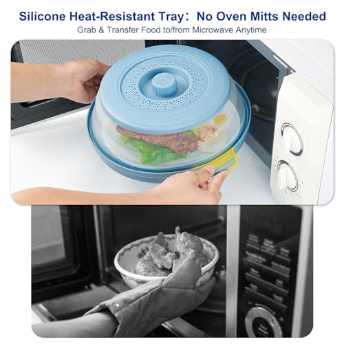10.7 Inch Microwave Food Cover with Heat Insulation Mat