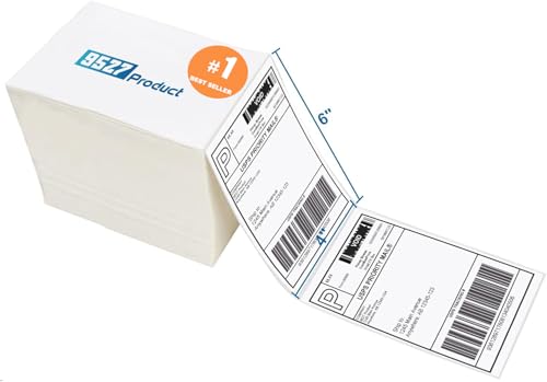 Fanfold 4 x 6 Direct Thermal Labels White Perforated Shipping Labels (500 Count)