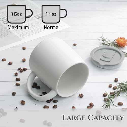 14 oz Ceramic Coffee Mug with Lid