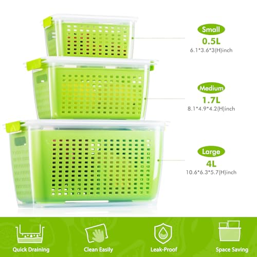 Produce containers for fridge (135.2561 Fl Oz)