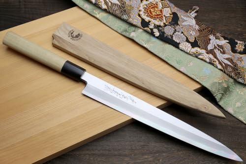 Shiroko High Carbon Steel Kasumi Yanagi Magnolia Handle Sushi Sashimi Chef Knife
