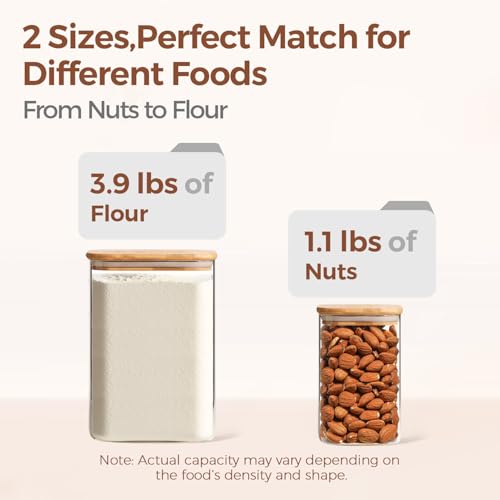 Glass Storage Containers with Bamboo Lids 1.2 (2 Count)