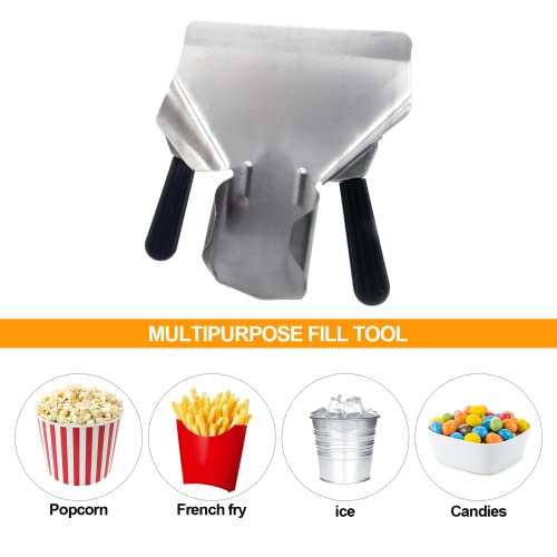 Double Handle Stainless Steel Popcorn & French Fry Scoop