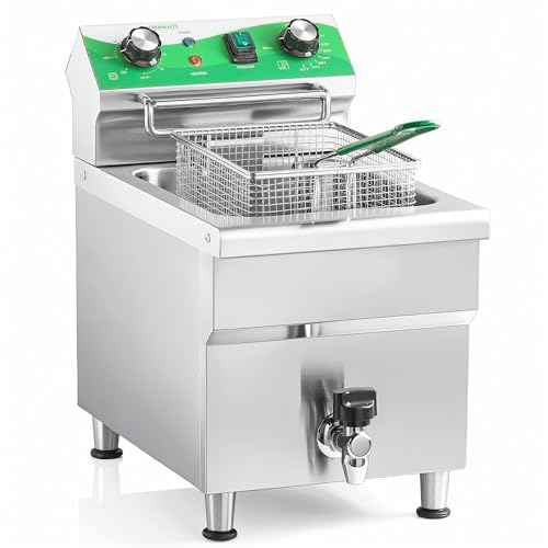 12.7 QT Commercial Fryer Electric Deep Fryer with Basket and Lid