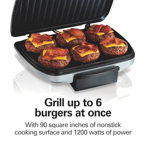 Electric Indoor Grill With Floating Hinge For Thicker Food