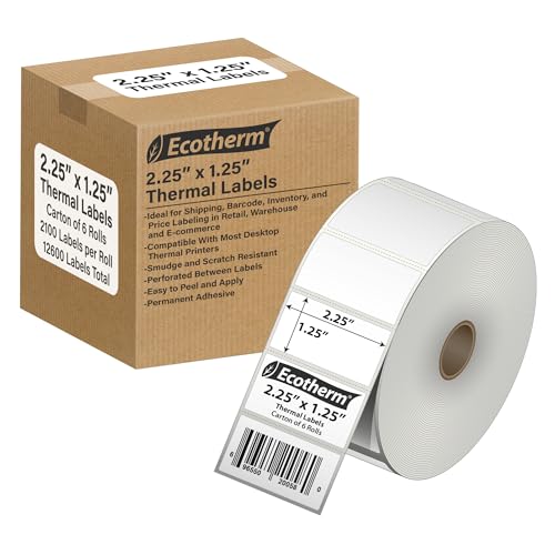 2.25" x 1.25" Thermal Labels (12600 Count)