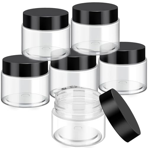 6 Pack 16 oz Plastic Jars Containers with Lids Wide (6 Count)