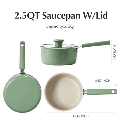 Ceramic Nonstick Saucepan with Lid