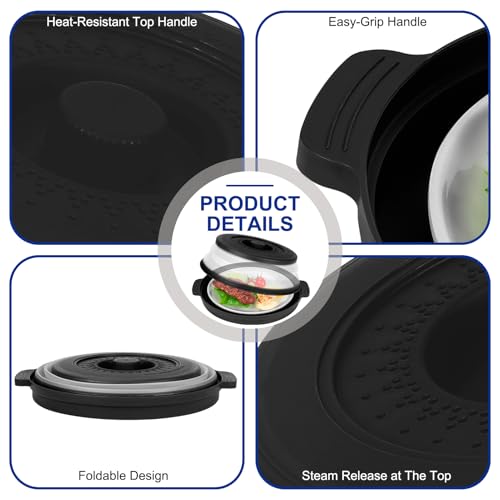 Microwave Splatter Cover for Food with Handle &Heat