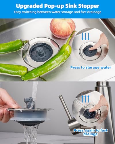 3 in 1 Kitchen Sink Drain Strainer and Stopper Combo