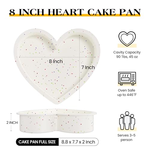 8 Inch Silicone Heart Shaped Cake Pans (2 Count)