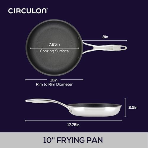 C1 Series Clad Stainless Steel with ScratchDefense Technology Cookware Nonstick Induction Frying Pan