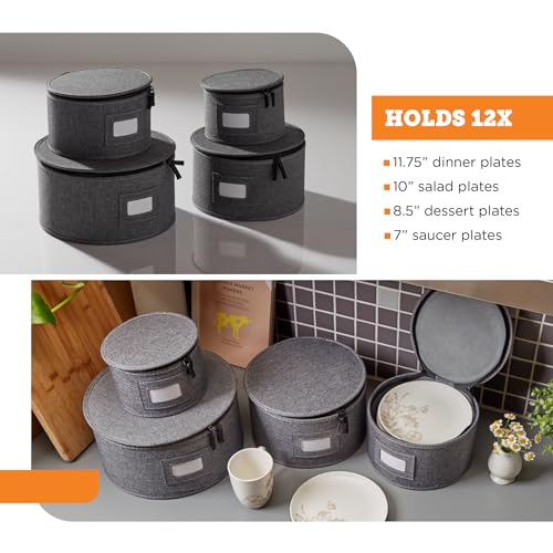 4 Piece China Plate Storage Set