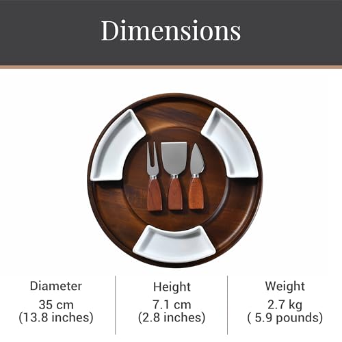 Acacia Wood Lazy Susan Cheese Board