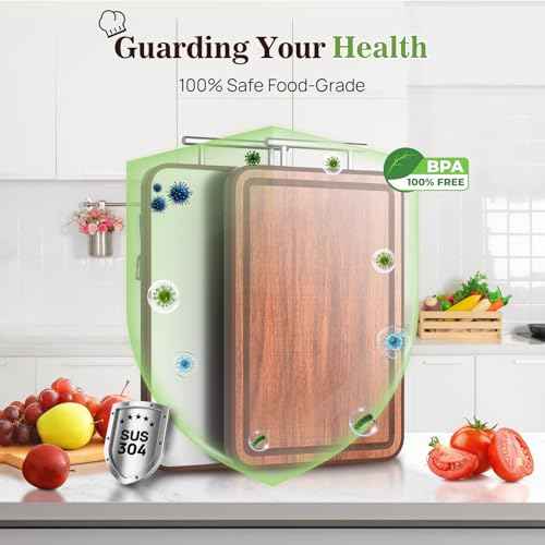 Double Sided Stainless Steel and Ebony Cutting Board