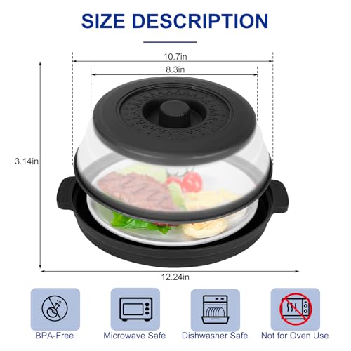 Microwave Splatter Cover for Food with Handle &Heat
