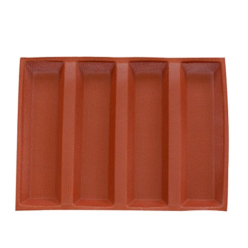 Silicone Bread Forms 12" Hot Dog Bread Molds Non Stick Silicone Coated Fiber Glass Bakery Trays Moulds