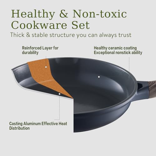 22 Piece Ceramic Cookware Set