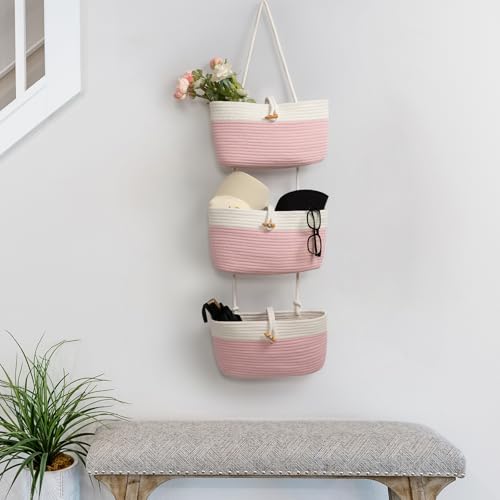 Over The Door Hanging Baskets with Button Strap (33.12 Ounce)