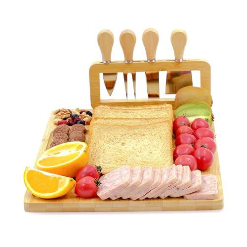 Bamboo Charcuterie Boards Cheese Board Knife Set