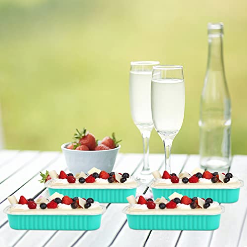 Mini Cake Loaf Pans with Lids 100 Pack (6.8 Fl Oz)