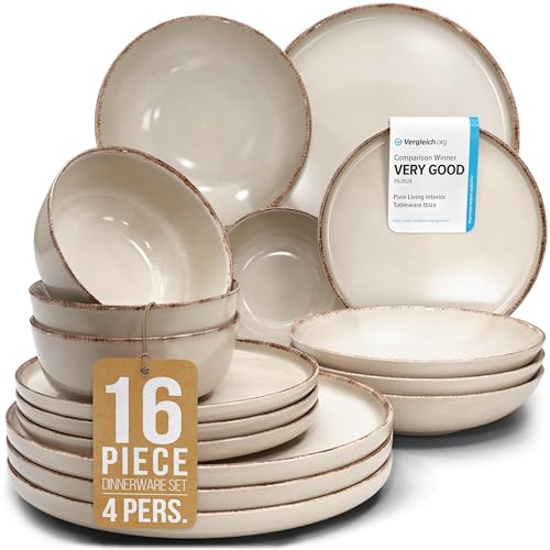 16 Piece Stoneware Dinnerware Set for 4 (16 Count)