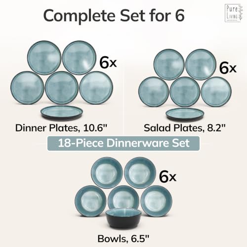 18 Piece Stoneware Dinnerware Set for 6 (18 Count)